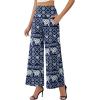 image:imageArolina Womens Stretchy Wide Leg Palazzo Lounge Pants with Pockets Casual Comfy High Waist Palazzo Pants for Women DressyElephant Blue