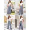image:imageArolina Womens Stretchy Wide Leg Palazzo Lounge Pants with Pockets Casual Comfy High Waist Palazzo Pants for Women DressyFolk Flower Blue