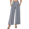 image:imageArolina Womens Stretchy Wide Leg Palazzo Lounge Pants with Pockets Casual Comfy High Waist Palazzo Pants for Women DressyFolk Flower Blue