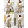 image:imageArolina Womens Stretchy Wide Leg Palazzo Lounge Pants with Pockets Casual Comfy High Waist Palazzo Pants for Women DressyFolk Flower Brown