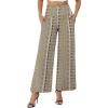 image:imageArolina Womens Stretchy Wide Leg Palazzo Lounge Pants with Pockets Casual Comfy High Waist Palazzo Pants for Women DressyFolk Flower Brown