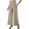 image:imageArolina Womens Stretchy Wide Leg Palazzo Lounge Pants with Pockets Casual Comfy High Waist Palazzo Pants for Women DressyFolk Flower Brown