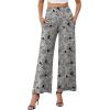 image:imageArolina Womens Stretchy Wide Leg Palazzo Lounge Pants with Pockets Casual Comfy High Waist Palazzo Pants for Women DressyGrey Leaf