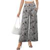 image:imageArolina Womens Stretchy Wide Leg Palazzo Lounge Pants with Pockets Casual Comfy High Waist Palazzo Pants for Women DressyGrey Leaf