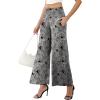 image:imageArolina Womens Stretchy Wide Leg Palazzo Lounge Pants with Pockets Casual Comfy High Waist Palazzo Pants for Women DressyGrey Leaf