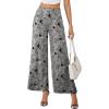 image:imageArolina Womens Stretchy Wide Leg Palazzo Lounge Pants with Pockets Casual Comfy High Waist Palazzo Pants for Women DressyGrey Leaf