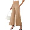 image:imageArolina Womens Stretchy Wide Leg Palazzo Lounge Pants with Pockets Casual Comfy High Waist Palazzo Pants for Women DressyKhaki