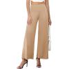 image:imageArolina Womens Stretchy Wide Leg Palazzo Lounge Pants with Pockets Casual Comfy High Waist Palazzo Pants for Women DressyKhaki