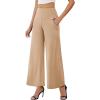 image:imageArolina Womens Stretchy Wide Leg Palazzo Lounge Pants with Pockets Casual Comfy High Waist Palazzo Pants for Women DressyKhaki