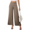 image:imageArolina Womens Stretchy Wide Leg Palazzo Lounge Pants with Pockets Casual Comfy High Waist Palazzo Pants for Women DressyLight Brown