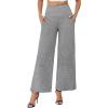 image:imageArolina Womens Stretchy Wide Leg Palazzo Lounge Pants with Pockets Casual Comfy High Waist Palazzo Pants for Women DressyLight Heather Grey