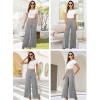 image:imageArolina Womens Stretchy Wide Leg Palazzo Lounge Pants with Pockets Casual Comfy High Waist Palazzo Pants for Women DressyLight Heather Grey