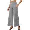 image:imageArolina Womens Stretchy Wide Leg Palazzo Lounge Pants with Pockets Casual Comfy High Waist Palazzo Pants for Women DressyLight Heather Grey