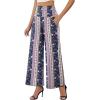 image:imageArolina Womens Stretchy Wide Leg Palazzo Lounge Pants with Pockets Casual Comfy High Waist Palazzo Pants for Women DressyPink Blue Florets