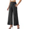 image:imageArolina Womens Stretchy Wide Leg Palazzo Lounge Pants with Pockets Casual Comfy High Waist Palazzo Pants for Women DressyPolka Dots