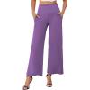 image:imageArolina Womens Stretchy Wide Leg Palazzo Lounge Pants with Pockets Casual Comfy High Waist Palazzo Pants for Women DressyPurple