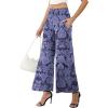 image:imageArolina Womens Stretchy Wide Leg Palazzo Lounge Pants with Pockets Casual Comfy High Waist Palazzo Pants for Women DressyPurple Flowers
