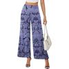 image:imageArolina Womens Stretchy Wide Leg Palazzo Lounge Pants with Pockets Casual Comfy High Waist Palazzo Pants for Women DressyPurple Flowers