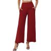 image:imageArolina Womens Stretchy Wide Leg Palazzo Lounge Pants with Pockets Casual Comfy High Waist Palazzo Pants for Women DressyRed 01