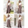 image:imageArolina Womens Stretchy Wide Leg Palazzo Lounge Pants with Pockets Casual Comfy High Waist Palazzo Pants for Women DressyRed Brown Florets
