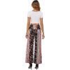 image:imageArolina Womens Stretchy Wide Leg Palazzo Lounge Pants with Pockets Casual Comfy High Waist Palazzo Pants for Women DressyRed Brown Florets