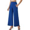 image:imageArolina Womens Stretchy Wide Leg Palazzo Lounge Pants with Pockets Casual Comfy High Waist Palazzo Pants for Women DressyRoyal Blue
