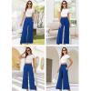 image:imageArolina Womens Stretchy Wide Leg Palazzo Lounge Pants with Pockets Casual Comfy High Waist Palazzo Pants for Women DressyRoyal Blue