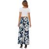 image:imageArolina Womens Stretchy Wide Leg Palazzo Lounge Pants with Pockets Casual Comfy High Waist Palazzo Pants for Women DressySmile Flower