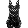 image:imageArolina Tankini Swimsuits for Women Tummy Control Two Piece Bathing Suits Flowy Swim Tops with Boy ShortsWhite Polka Dots