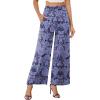image:imageArolina Womens Stretchy Wide Leg Palazzo Lounge Pants with Pockets Casual Comfy High Waist Palazzo Pants for Women DressyPurple Flowers