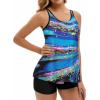 image:imageArolina Tankini Swimsuits for Women Tummy Control Two Piece Bathing Suits Flowy Swim Tops with Boy ShortsBlue Rays