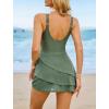 image:imageArolina Women One Piece Swim Dress Tummy Control Modest Swimsuit Swim Skirt Bathing SuitArmy Green