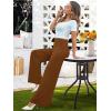 image:imageArolina Womens Stretchy Wide Leg Palazzo Lounge Pants Casual Comfy High Waist Palazzo PantsCoffeebrown