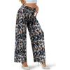 image:imageArolina Womens Stretchy Wide Leg Palazzo Lounge Pants Casual Comfy High Waist Palazzo PantsColorful Leafs