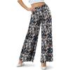 image:imageArolina Womens Stretchy Wide Leg Palazzo Lounge Pants Casual Comfy High Waist Palazzo PantsColorful Leafs