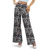 image:imageArolina Womens Stretchy Wide Leg Palazzo Lounge Pants Casual Comfy High Waist Palazzo PantsColorful Leafs