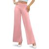 image:imageArolina Womens Stretchy Wide Leg Palazzo Lounge Pants Casual Comfy High Waist Palazzo PantsDustypink