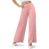 image:imageArolina Womens Stretchy Wide Leg Palazzo Lounge Pants Casual Comfy High Waist Palazzo PantsDustypink