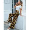 image:imageArolina Womens Stretchy Wide Leg Palazzo Lounge Pants Casual Comfy High Waist Palazzo PantsGold Flower