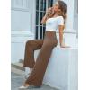 image:imageArolina Womens Stretchy Wide Leg Palazzo Lounge Pants Casual Comfy High Waist Palazzo PantsLight Brown