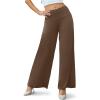 image:imageArolina Womens Stretchy Wide Leg Palazzo Lounge Pants Casual Comfy High Waist Palazzo PantsLight Brown