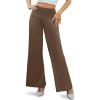image:imageArolina Womens Stretchy Wide Leg Palazzo Lounge Pants Casual Comfy High Waist Palazzo PantsLight Brown