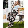 image:imageArolina Womens Stretchy Wide Leg Palazzo Lounge Pants Casual Comfy High Waist Palazzo PantsLight Pink Flower