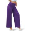 image:imageArolina Womens Stretchy Wide Leg Palazzo Lounge Pants Casual Comfy High Waist Palazzo PantsPurple