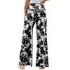 image:imageArolina Womens Stretchy Wide Leg Palazzo Lounge Pants Casual Comfy High Waist Palazzo PantsTiedyeblackwhite