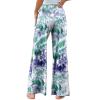image:imageArolina Womens Stretchy Wide Leg Palazzo Lounge Pants Casual Comfy High Waist Palazzo PantsTiedyegreen