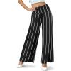 image:imageArolina Womens Stretchy Wide Leg Palazzo Lounge Pants Casual Comfy High Waist Palazzo PantsVertical Stripes