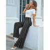 image:imageArolina Womens Stretchy Wide Leg Palazzo Lounge Pants Casual Comfy High Waist Palazzo PantsVertical Stripes