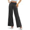 image:imageArolina Womens Stretchy Wide Leg Palazzo Lounge Pants Casual Comfy High Waist Palazzo PantsVertical Stripes
