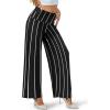 image:imageArolina Womens Stretchy Wide Leg Palazzo Lounge Pants Casual Comfy High Waist Palazzo PantsVertical Stripes